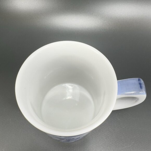 1995 Jardin Blue Cardinal Ceramic Coffee Mug Cup Set 2 Blue White Fruit Cherry - Picture 7 of 15